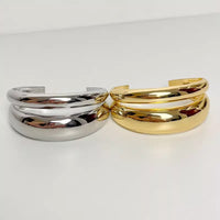 Niche Minimalist Style Irregular Metal Glossy Open Design