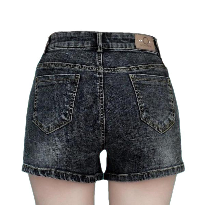 High Waist Denim Shorts Slimming Versatile Loose Word Outerwear Hot Pants Trendy