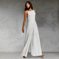 Spring And Summer New Suspender Sleeveless Jumpsuit One-piece Wide Leg Women