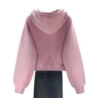 Dark Coffee Color Casual Short Hooded Hoodie