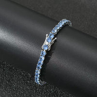 European And American-style Colorful Zircon Single-row Tennis Bracelet Jewelry