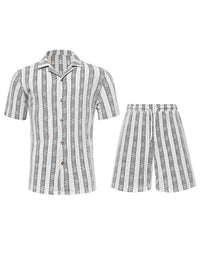 Men's Casual Resort Shirt And Loose Shorts Set