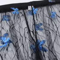 Women's Voile Transparent Black Butterfly Bikini Three-piece Set
