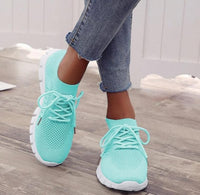 Women's Breathable Sneaker High-cut Lace-up Platform Casual Shoes
