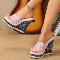 Women's Stylish Beach Simple Wedge Platform Slippers