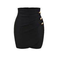Womens Buttoned American-Style Flattering Hip-Hugging Mini Skirt