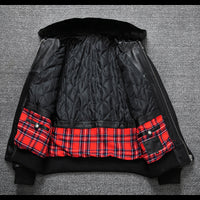 Pure First Layer Cowhide Leather Plus Cotton Flight Suit