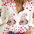 Creative Love Valentine's Day Element Pattern Long Sleeve Women's Shirt