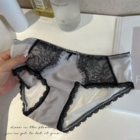 Retro High Luxury Lace Underwear Women's French Eyelash Stitching Satin Comfortable Breathable Purified Cotton Crotch