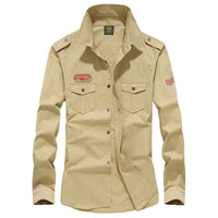 Solid Color Loose Long Sleeves Pocket Shirt