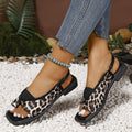 Womens Plus-Size Square-Toe Casual Flat Sandals