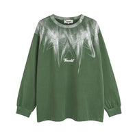 Men's High Street Design Sense Niche Spray Painting Hot Drilling Five-pointed Star Long Sleeve