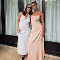 Casual Slip Dress With Ruffle Trim Loose-Fit Sexy Style