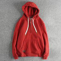 Retro Solid Color Hooded Sweater For Men