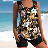 Skirt Style Belly Covered Boxer Pants Large Size Swimsuit