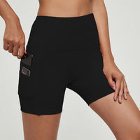 Pocket European And American Yoga Pants Summer Breathable Peach Butt Shorts Sports Tight Three-point Pants