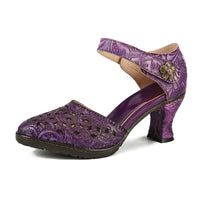 Womens Fashion Hollowed-Out Vintage High-Heel Sandals