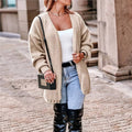 Plus Size Women's Coat V-neck Long Sleeve Loose Cardigan Sweater