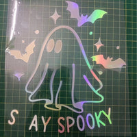 Car Body Sticker Halloween Ghost Bat English Reflective Sticker