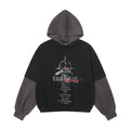 Printed False Two-piece Pullover Patchwork Hoodie Men