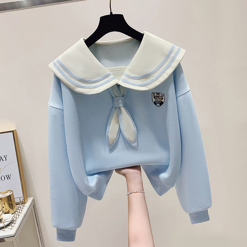 Fake Two-piece Women's Sweater Korean College Style