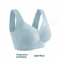 Plus Size Underwear Wireless Beauty Back Underwear Thin Push-up Adjustable Seamless Ice Silk Fixed Cup Bra Cross-border