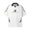 Lapel Sweatshirt Locomotive Style V-neck Patchwork Short-sleeved T-shirt For Men And Women