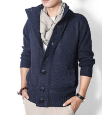 Autumn And Winter Pirate Buckle Stand Collar Men's Sweater