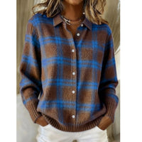 Women's Blouse With A Turn-down Collar And Cardigan-style Top