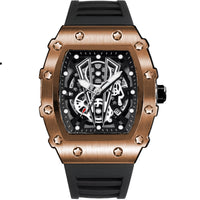 Mens Casual Sport Hollow Barrel-Shaped Quartz Watch