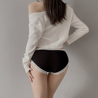 Women's French Sexy Lace Briefs Pure Cotton