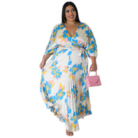 Loose-fitting Pleated Maxi Dress For Women