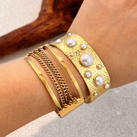 European And American Titanium-steel Pearl Braceletsnon-fading, Niche, And Effortlessly Luxurious
