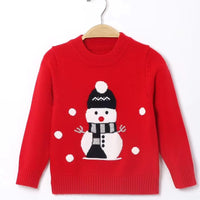 Children's Autumn And Winter Christmas Sweater Round Neck Bottoming Shirt Red Thickened