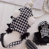 Pet Bird Check Vest Traction Suit