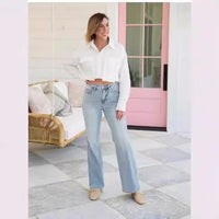 Light Blue High Waist Jeans American Style