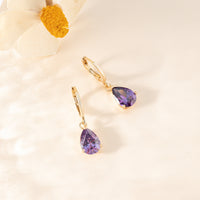 Retro Copper Inlaid Colorful Zircon Earrings Versatile For Women