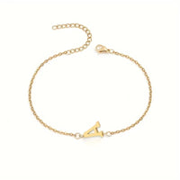 Minimalist Stainless Steel Bracelet With Real Gold Lettering Inside The Cuff