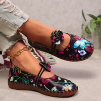 Womens Soft-soled Low-cut Ethnic-style Embroidered Shoes With A Thick Sole