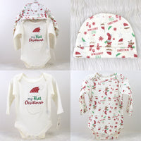 Newborn Baby Long Sleeve Bodysuit Hat Headband Set