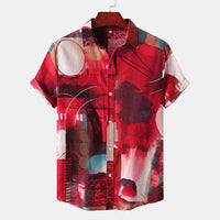 Ethnic Style Floral Fashion Multi-color Slim Shirt