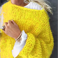 Womens Fashionable Loose Casual Knitted Sweater
