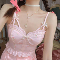 Sweet And Spicy Pure Floral Bow Chest Pad With Sling