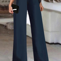 Women's Solid Color Short-sleeved Fashion Jumpsuit
