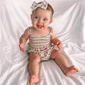 Baby Sleeveless Lace Sling Top Bread Pants Headband Three Piece Set