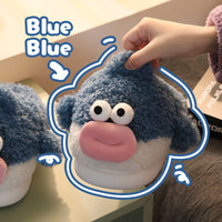 Puffer Cotton Cartoon Indoor Warm Thick Bottom Couple Home Shit Feeling Velvet Slippers