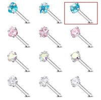 Stainless Steel Zircon Nose Stud 3mm RoundSquareHeartStar Piercing Jewelry