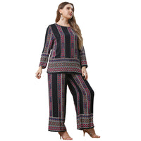 Euro-American Classic Retro Printed Crew-Neck Loose Loungewear