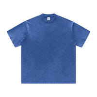 American Retro Trendy Washed Distressed Short Sleeve