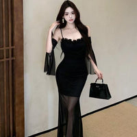 Womens Sexy Backless Mesh Floral Camisole Dress